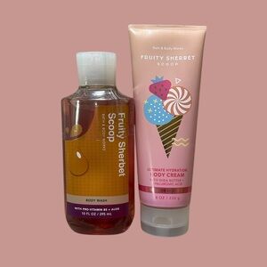 Bath and Body Works Fruity Sherbet Scoop Body Wash and Body Cream